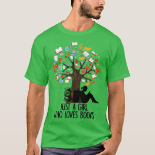Camiseta Apenas Uma Menina Que Adora Livros Lendo Livro Lov
