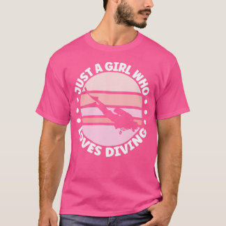Camiseta Apenas Uma Menina Que Adora Mergulhar Roupa Scuba 