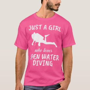 Camiseta Apenas Uma Menina Que Adora Mergulho De Água Abert