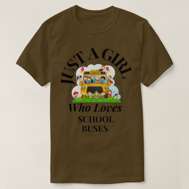 Camiseta Apenas Uma Menina Que Adora Ônibus 2 (Frente do Design)