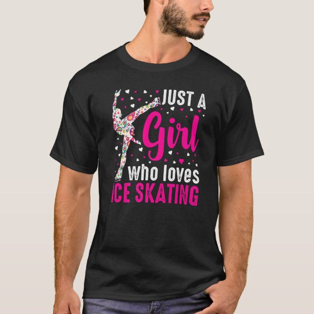 Camiseta Apenas Uma Menina Que Adora Patinadora De Ice (Frente)