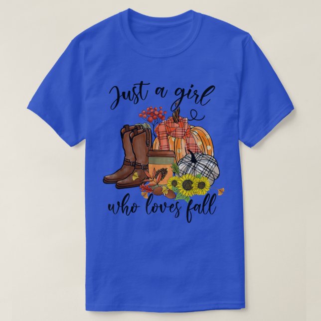 Camiseta Apenas Uma Menina Que Adora Queda Feliz Outono Ora (Frente do Design)