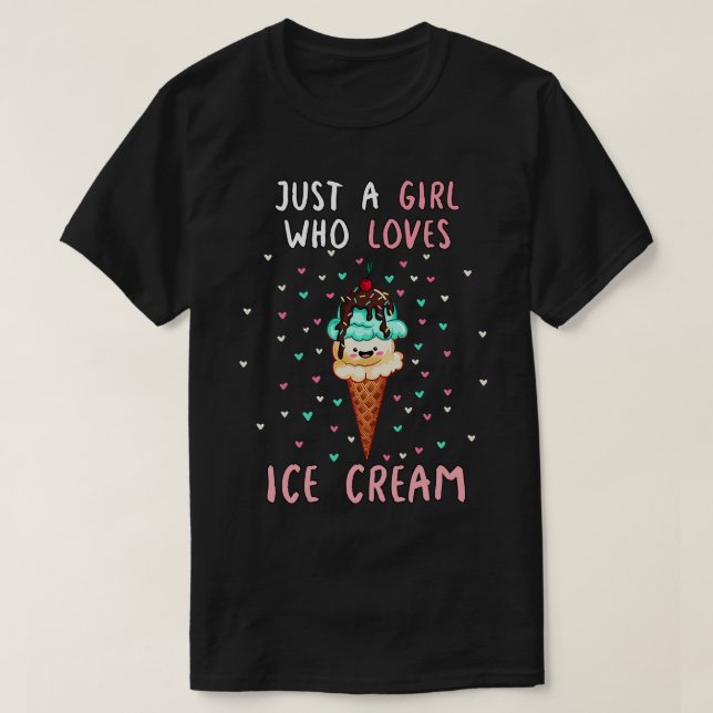 Camiseta Apenas Uma Menina Que Adora Sorvete (Frente do Design)