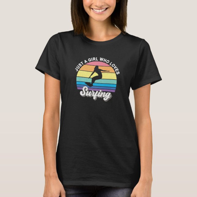 Camiseta Apenas Uma Menina Que Adora Surfista Surfista Bea  (Frente)