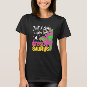 Camiseta Apenas Uma Menina Que Ama A Garota Estegossauros D