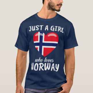 Camiseta Apenas Uma Menina Que Ama A Noruega
