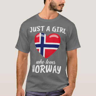 Camiseta Apenas Uma Menina Que Ama A Noruega