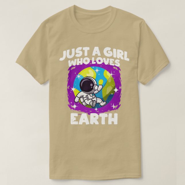 Camiseta Apenas Uma Menina Que Ama A Terra (Frente do Design)