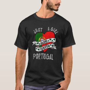Camiseta Apenas Uma Menina Que Ama A Vintage De Portugal