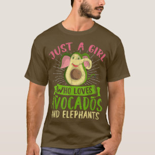 Camiseta Apenas Uma Menina Que Ama Abacates E Elefantes Ani