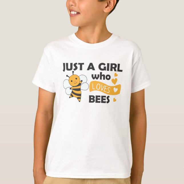 Camiseta Apenas Uma Menina Que Ama Abelhas Doce Abelhas Abe (Frente)