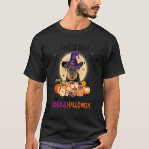 Camiseta Apenas Uma Menina Que Ama Airedale Terrier E Hallo
