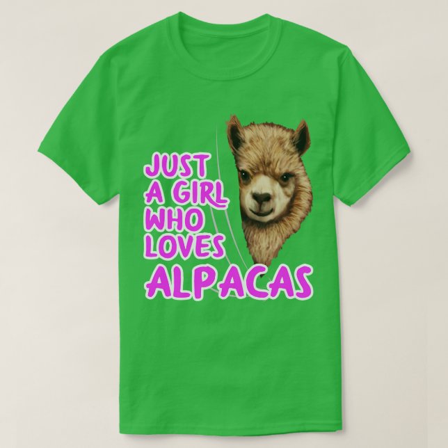 Camiseta Apenas Uma Menina Que Ama Alpacas (Frente do Design)