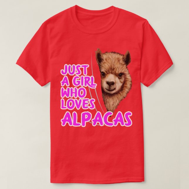 Camiseta Apenas Uma Menina Que Ama Alpacas (Frente do Design)