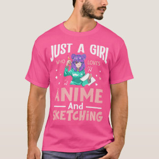 Camiseta Apenas Uma Menina Que Ama Animação E Esboço - Japã