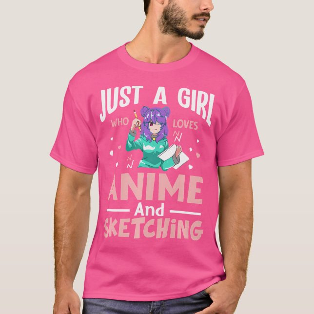 Camiseta Apenas Uma Menina Que Ama Animação E Esboço - Japã (Frente)
