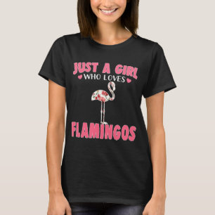 Camiseta Apenas Uma Menina Que Ama Animais Flamingos