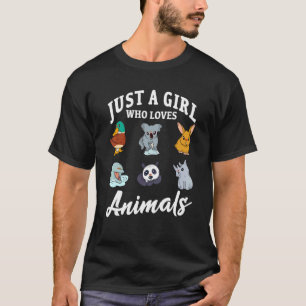 Camiseta Apenas Uma Menina Que Ama Animais Vegetarianos