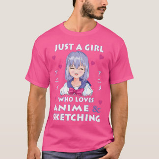 Camiseta Apenas Uma Menina Que Ama Anime - Anime Desenho