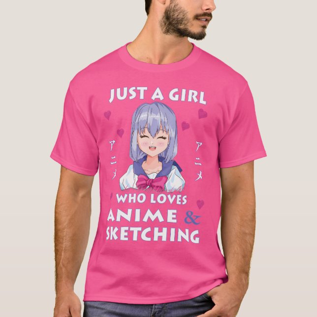 Camiseta Apenas Uma Menina Que Ama Anime - Anime Desenho (Frente)