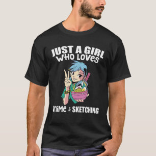 Camiseta Apenas Uma Menina Que Ama Anime E Boba Bubble Tea 