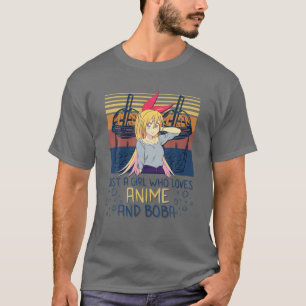 Camiseta Apenas Uma Menina Que Ama Anime E Boba Tea Kawaii