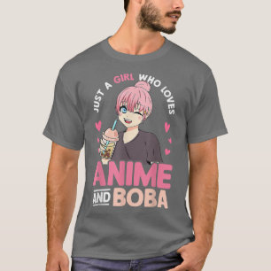 Camiseta Apenas Uma Menina Que Ama Anime E Boba Tea Lover G