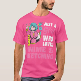 Camiseta Apenas Uma Menina Que Ama Anime E Desenho