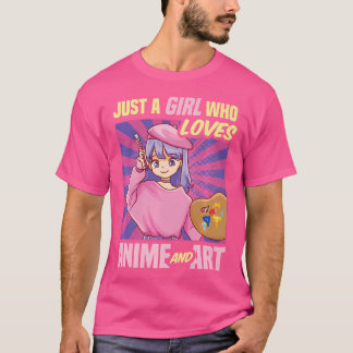 Camiseta Apenas Uma Menina Que Ama Anime E Desenho De Arte