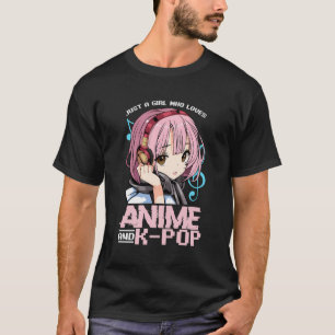 Camiseta Apenas Uma Menina Que Ama Anime E Gayo Manga K Pop