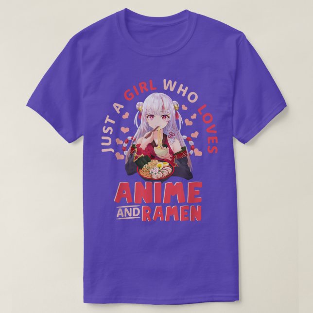 Camiseta Apenas Uma Menina Que Ama Anime E Ramen Anime Art  (Frente do Design)