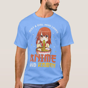 Camiseta Apenas Uma Menina Que Ama Anime E Ramen Bowl Japan