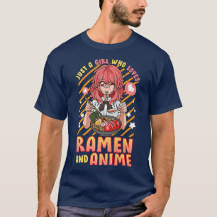 Camiseta Apenas Uma Menina Que Ama Anime E Ramen Cute Kawai