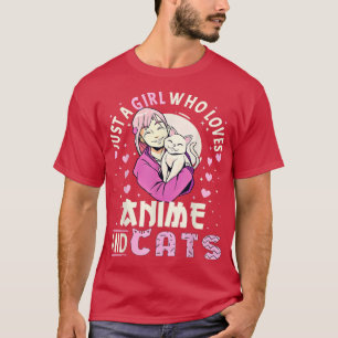 Camiseta Apenas Uma Menina Que Ama Animes E Gatos