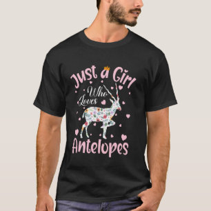 Camiseta Apenas Uma Menina Que Ama Antílopes Mulheres Menin