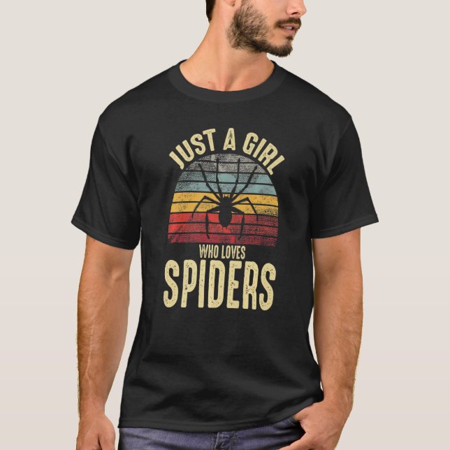 Camiseta Apenas Uma Menina Que Ama Aranhas Retro Aranha De  (Frente)