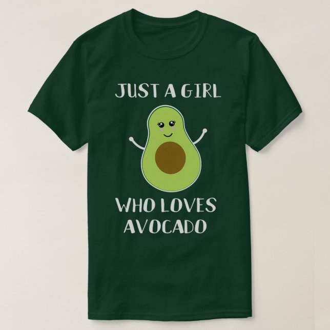 Camiseta Apenas Uma Menina Que Ama Avocado Engraçado Vegan  (Frente do Design)