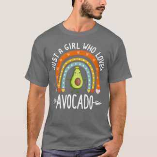 Camiseta Apenas Uma Menina Que Ama Avocado Rainbow Cute Avo