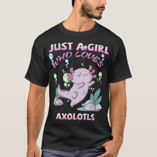 Camiseta Apenas Uma Menina Que Ama Axolotls Anime Kawaii Gi