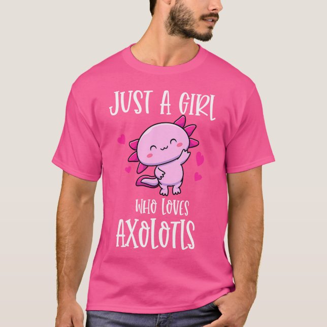 Camiseta Apenas Uma Menina Que Ama Axolotls Kawaii Salamand (Frente)