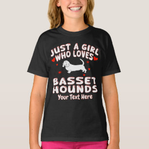 Camiseta Apenas Uma Menina Que Ama Basset Hounds Personaliz