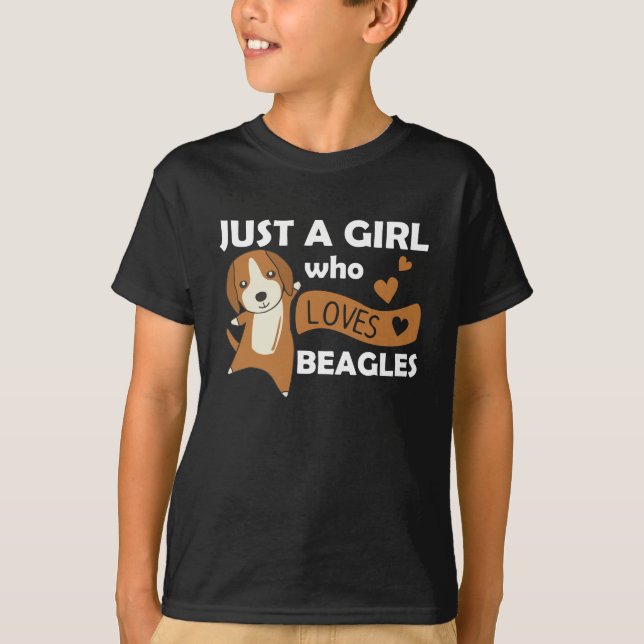 Camiseta Apenas Uma Menina Que Ama Beagles - Cachorro De Be (Frente)
