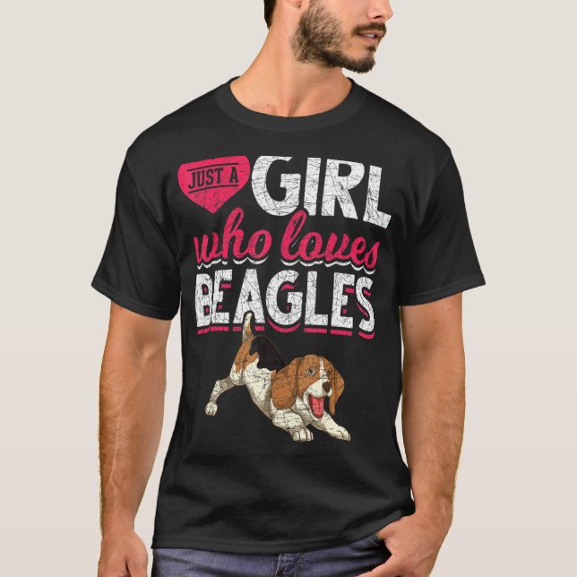 Camiseta Apenas Uma Menina Que Ama Beagles Cachorros Cachor (Frente)
