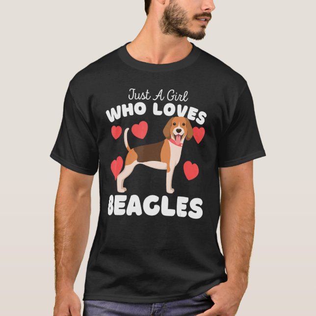 Camiseta Apenas Uma Menina Que Ama Beagles Cute Dog Beagle (Frente)