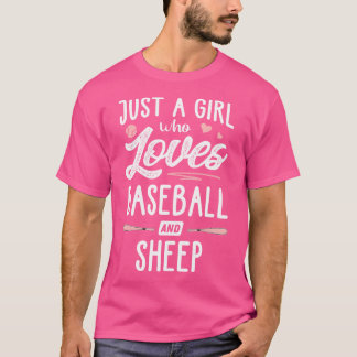 Camiseta Apenas Uma Menina Que Ama Beisebol E Ovelhas