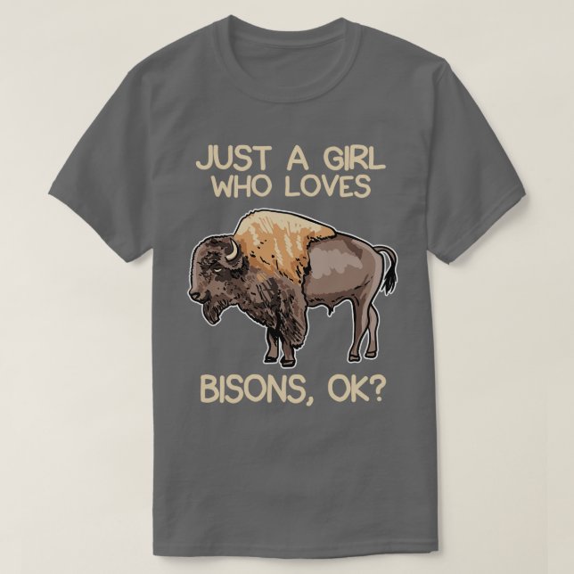 Camiseta Apenas Uma Menina Que Ama Bisons (Frente do Design)