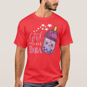 Camiseta Apenas Uma Menina Que Ama Boba Eu Bolo Chá Eu Boba