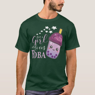 Camiseta Apenas Uma Menina Que Ama Boba Tea Boba Milk Tea B