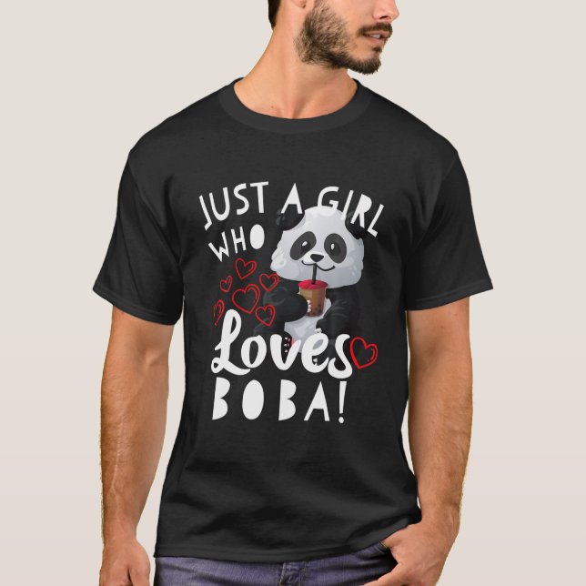 Camiseta Apenas Uma Menina Que Ama Boba Tea Cute Kawaii Pan (Frente)
