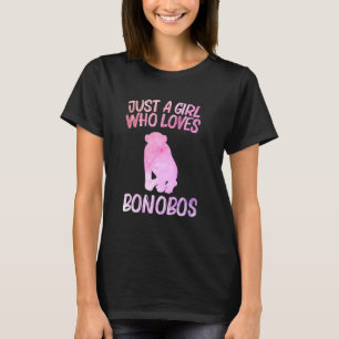 Camiseta Apenas Uma Menina Que Ama Bonobos Para Mulheres Ch
